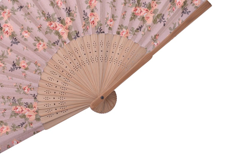 Salutto Folding Hand Fan Transparent Hand Fans Chiffon with Beautiful Fabric For Party Wedding Gift Chiffon - Image 5